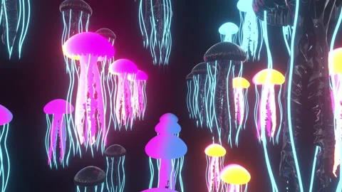 Jellyfish Colorful Background Stock Footage 330340122