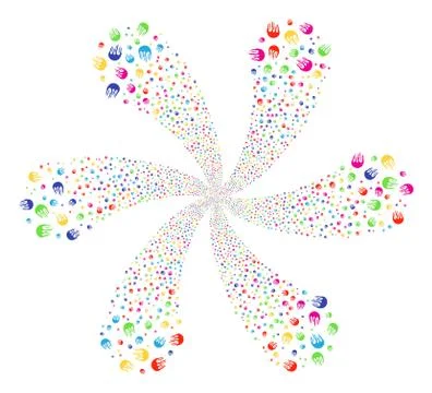 Jellyfish Curl Abstract Flower Illustrazione stock