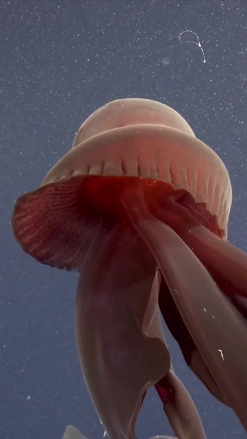 Jellyfish Dive into the Ocean with Their Smooth Bodies and Hypnotic Movements Stock Footage 320986219