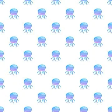 Jellyfish floating in water seamless pattern design イラスト素材