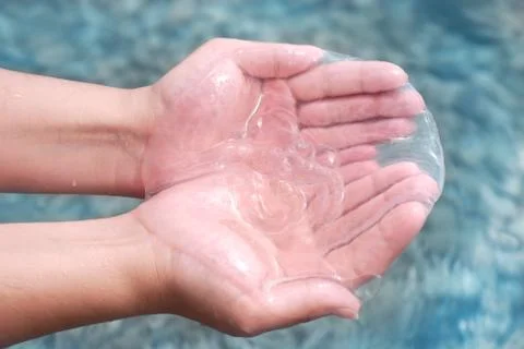 Jellyfish in hand Stock Photos