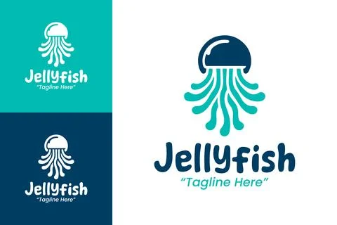 Jellyfish Logo Fun and Creative Design for Creative Agencies 스톡 일러스트