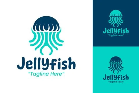 Jellyfish Logo Unique and Versatile Branding for Digital Platforms Stock Illustration