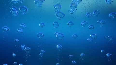 Jellyfish Looking Bubbles Underwater Vidéo 83200099