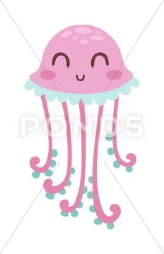 Jellyfish medusa vector illustration Stock Illustration