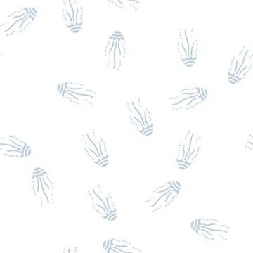 Jellyfish ocean glyph seamless pattern Illustrazione stock