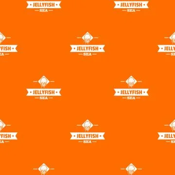 Jellyfish sea pattern vector orange イラスト素材