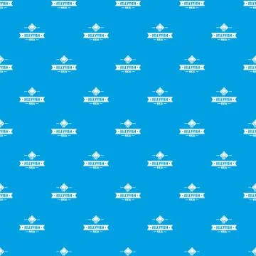 Jellyfish sea pattern vector seamless blue Illustrazione stock