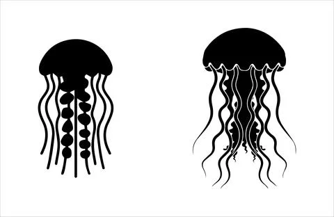 Jellyfish silhouette Stock Illustration