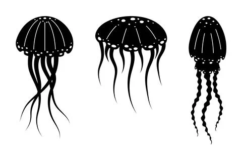 Jellyfish silhouettes Ilustración de archivo