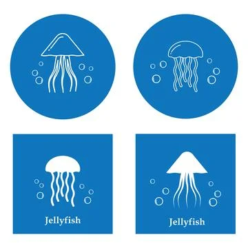 Jellyfish vector icon Stock Illustration