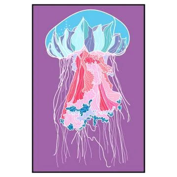 Jellyfish vector illustration. Stock Illustration