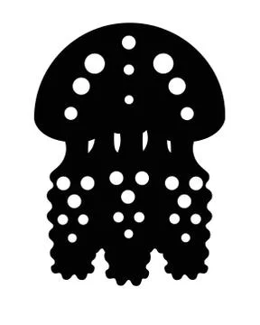 Jellyfish - vector silhouette for logo or pictogram. Stylized vector jellyfish Stock Illustration