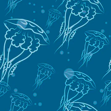 Jellyfishes pattern Stock Illustration