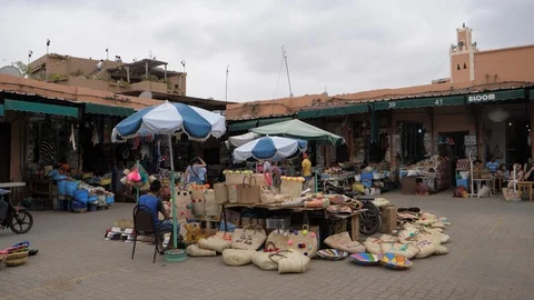 Jemaa el Fna square in Marrakech, lot of people, Morocco, Africa in 4K Stock Footage 93896959