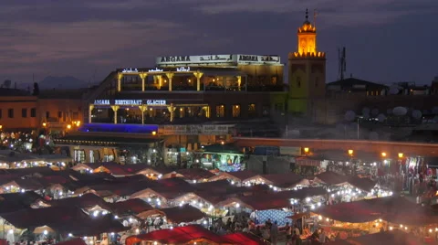 Jemaa el-Fnaa the bigger square of Marrakesh in Morocco Video stock 66290065