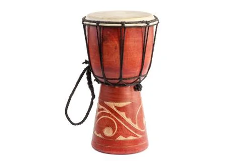 Jembe, African drum. Isolated. Stock Photos