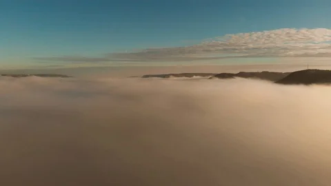 Jena Thuringia above the fog with a view towards the city center Stock Footage 106098466