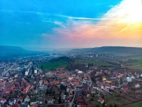 Jena in Thuringia at sunset Stock Photos