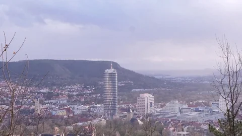 Jena Tower, Intershop, Time Lapse From Hill View Point, 4K Stock Footage 84923975