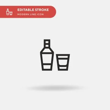 Jenever Simple vector icon. Illustration symbol design template for web mobil Stock Illustration