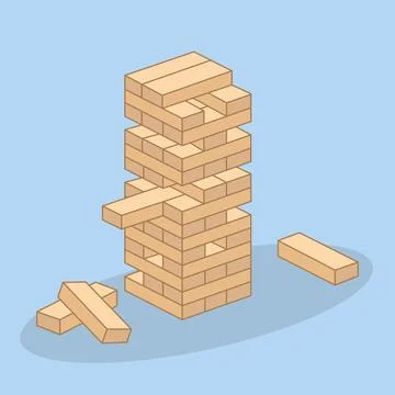 Jenga Block Game Stock Illustration