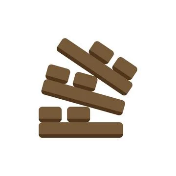 Jenga blocks creating precarious tower for skill game Illustrazione stock