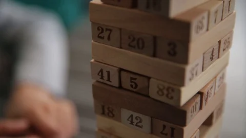 Jenga Close Up Video stock 93707225