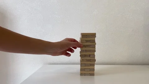 Jenga game. Stock Footage 219819458