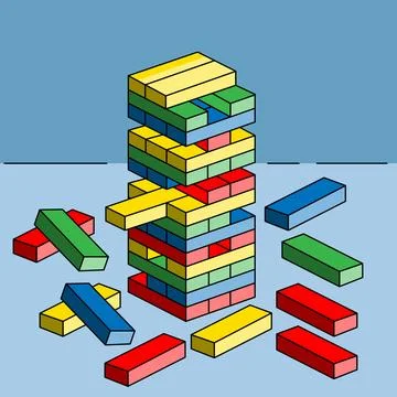 Jenga Game Stock Illustration