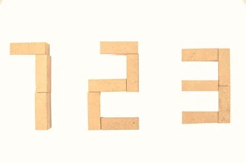Jenga  numbers on a white background Stock Photos