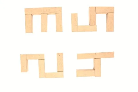 Jenga numbers on a white background Stock Photos