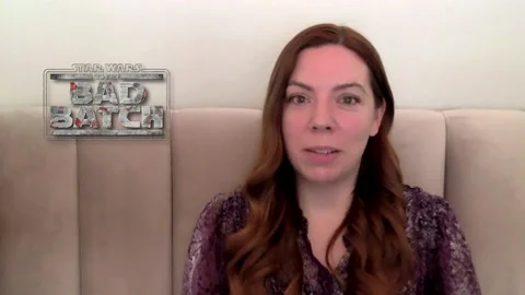 Jennifer Corbett is interviewed about 'Star Wars: The Bad Batch' - 2021 Stock Footage 158106177