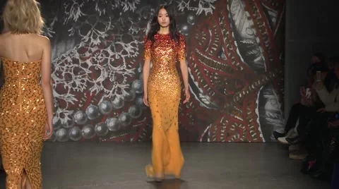Jenny Packham Show Fall 2015 Collection NYFW 03 Stock Footage 57123856