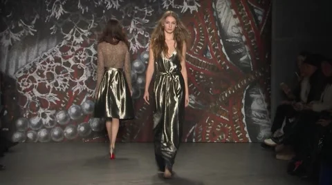 Jenny Packham Show Fall 2015 Collection NYFW 04 Stock Footage 57123865