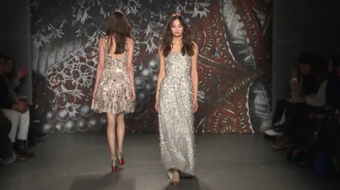 Jenny Packham Show Fall 2015 Collection NYFW 06 Stock Footage 57123883