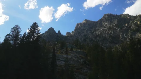 Jenny String Lake Grand Tetons National Park Mount Moran peak stunning Stock Footage 255993702
