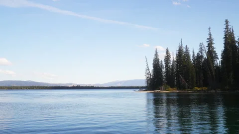 Jenny String Lake Grand Tetons National Park stunning crystal clear Stock Footage 255994261