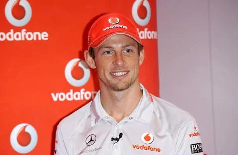  Jensen Button launching the iPhone on the Vodafone network - 19 January 2... Stock Photos