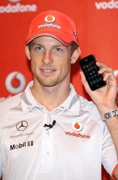  Jensen Button launching the iPhone on the Vodafone network - 19 January 2... Stock Photos