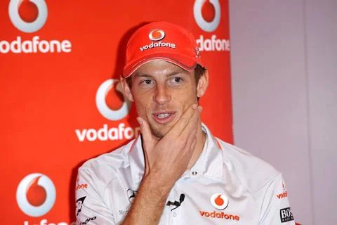  Jensen Button launching the iPhone on the Vodafone network - 19 January 2... Stock Photos