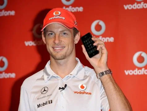  Jensen Button launching the iPhone on the Vodafone network - 19 January 2... Stock Photos