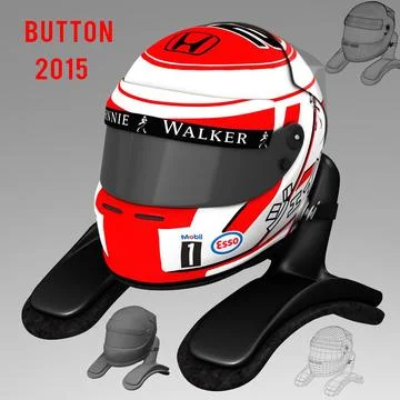 Jenson Button Helmet 2015 3D Model