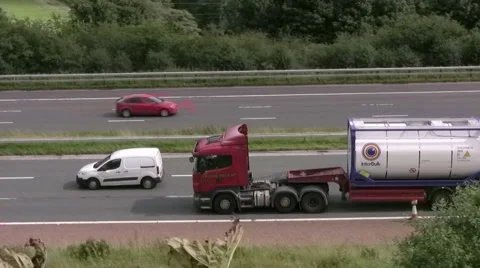 Jentone Freight Interbulk intermodal tanker on M6 near Tebay Cumbria Stock Footage 41797397