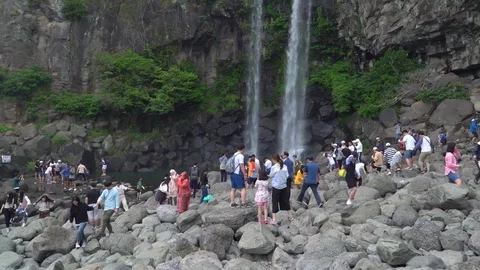 Jeongbang waterfall Stock Footage 79472583