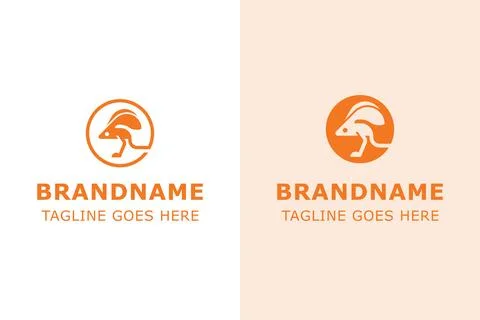 Jerboa Modern Simple Logo Set, symbolizing agility, adaptability, and energ.. Stock Illustration