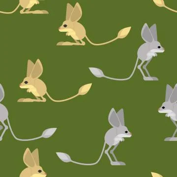 Jerboa pattern. Steppe animal background. Wildlife Texture 스톡 일러스트