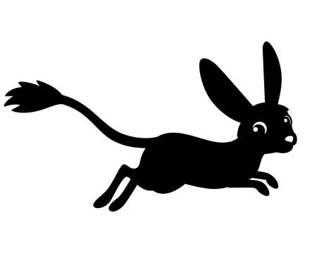 A jerboa, a small desert animal, is a vector silhouette image suitable Stock Illustration