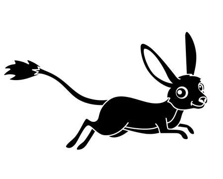 A jerboa, a small desert animal, is a vector silhouette image Stock-Illustration