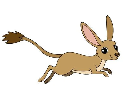Jerboa, a small desert animal - vector full-color image. Illustrazione stock